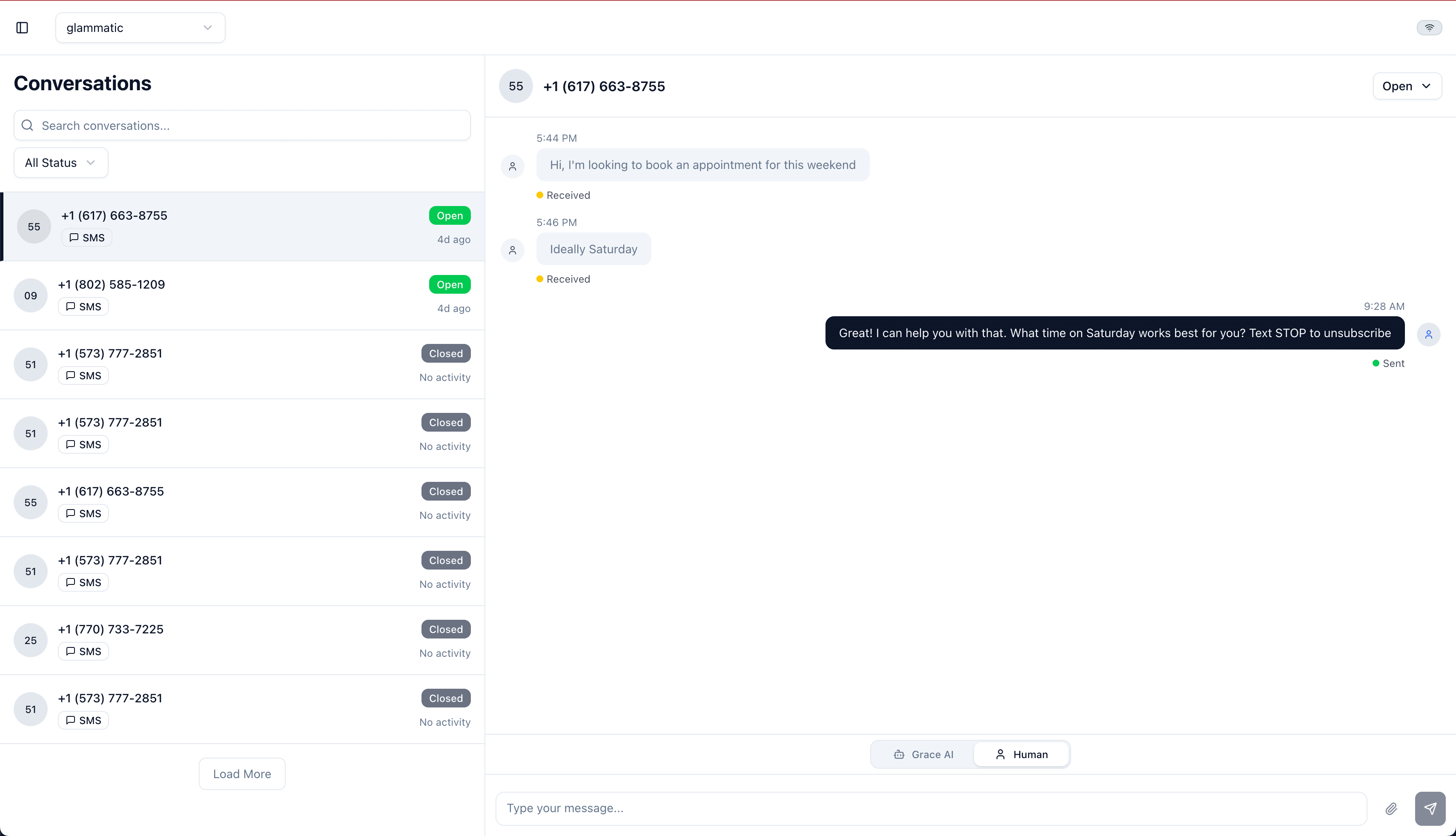 GlamDesk AI Communication Dashboard